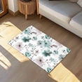 thumbnail image 3 of Vintage Teal Door Mat Brown Floral Watercolor Blossom Flowers Abstract Non Slip Absorbent Entrance Mat Washable Low Profile Indoor Doormat for Front Door Entryway Entry 16"x24", 3 of 9