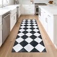 thumbnail image 2 of ICEANT 3'x8' Rectangle Runner Rugs, Geometric Style Non Slip Washable Low Pile Carpet, Area Rug for Hallway Entryway Bathroom Bedroom Kitchen, Black, 2 of 6