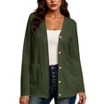 thumbnail image 2 of Cardigan Sweaters for Women Long Sleeve Open Front Button Up Cable Knit Cardigans with Pockets Fall Winter Coat, 2 of 7