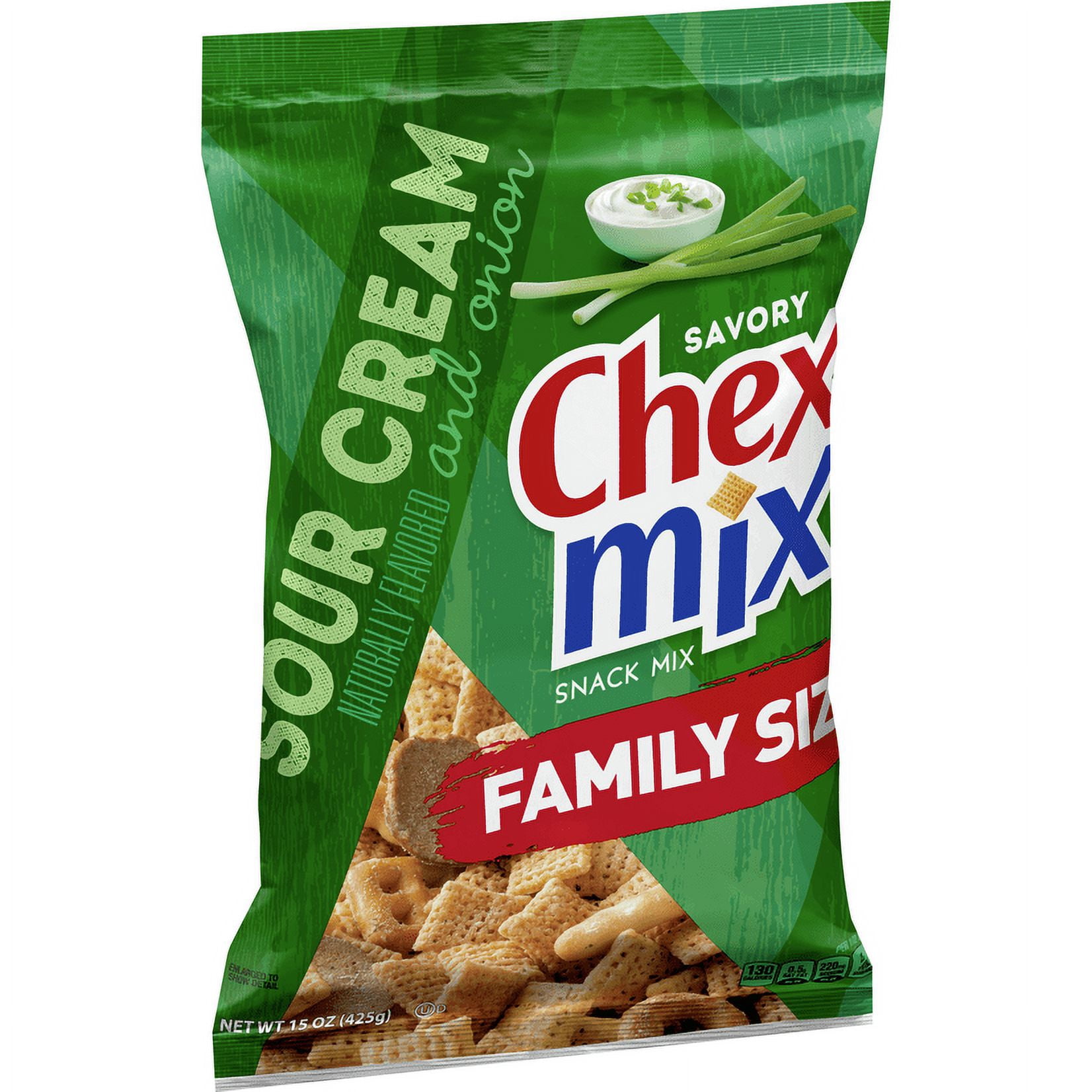 Chex Mix Snack Mix, Sour Cream and Onion, 15 oz Bag