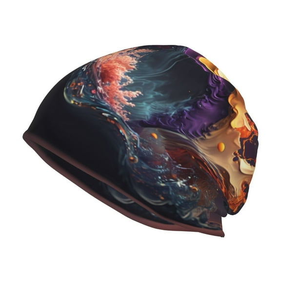 Logiee Explosive Fluid Splash Art Print Unisex Knit Beanie for Men Women Winter Hat,Beanies Skull Caps