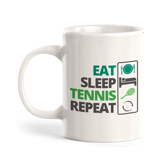 Eat Sleep Tennis Repeat 11oz Plastic Coffee Mug