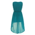 thumbnail image 2 of CHICTRY Girls Lace Chiffon Party Dress Hi-Low Hem Prom Gown with Belt Green 16, 2 of 7