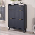 thumbnail image 6 of OKD Shoe Cabinet Storage with 2 Flip Drawers & Top Drawer, Freestanding Narrow Wood Shoe Rack Organizer with Fluted Panel for Hallway, Closet - Dark Grey, 6 of 6