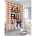 thumbnail image 3 of Fsddascl Fall White Pumpkins Shower Curtain Set - Standard 72" x 72" Washable Bathtub Curtain with 12 Hooks, Thanksgiving Polka Dot Bow Orange Plaid Waterproof Fabric Shower Curtains for Bathroom, 3 of 6