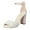 White, variant on FSJ Women Elegant D’-orsay Chunky High Heel Open Round Toe Sandals Comfort Ankle Strap Buckle Shoes with Pearl Decor Soft Color for Lady Size 8 White