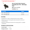 thumbnail image 2 of Idle Air Control Valve Connector - Compatible with 1992 - 2006 Dodge Viper 1993 1994 1995 1996 1997 1998 1999 2000 2001 2002 2003 2004 2005, 2 of 2