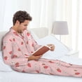 thumbnail image 6 of Yiaed Floral Strawberr Print Men’s Pajamas Set - Long Sleeve Button Down Sleep Shirt and Pajama Bottoms Sleepwear Set Mens Pjs Sets Men's Pajama Bottoms-XX-Large, 6 of 7