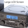 thumbnail image 4 of Magnavox MM435M-BK Sistema compacto de estantería para CD de 3 piezas con radio estéreo FM digital, tecnología inalámbrica Bluetooth y control remoto en negro | Pantalla LCD | Compatible con puerto au, 4 of 5