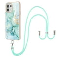 thumbnail image 2 of Allytech Moto Edge 20 Lite Case, Moto Edge 20 Fusion Case, Marble Rubber TPU Lanyard Protection Anti-scratch Shock-absorbing Cover Case for Motorola Moto Edge 20 Lite/Moto Edge 20 Fusion, Green, 2 of 4