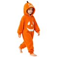 thumbnail image 2 of YunPes Unisex Kids Funny Pumpkin Onesie Boys Girls Cozy Flannel Fall Winter Hooded Jumpsuit Halloween Holiday Party Dress-Up, 2 of 9