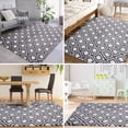 thumbnail image 2 of Hasoo Geometric Plush Shag Area Rug, White/Grey, 5' x 8', 2 of 5