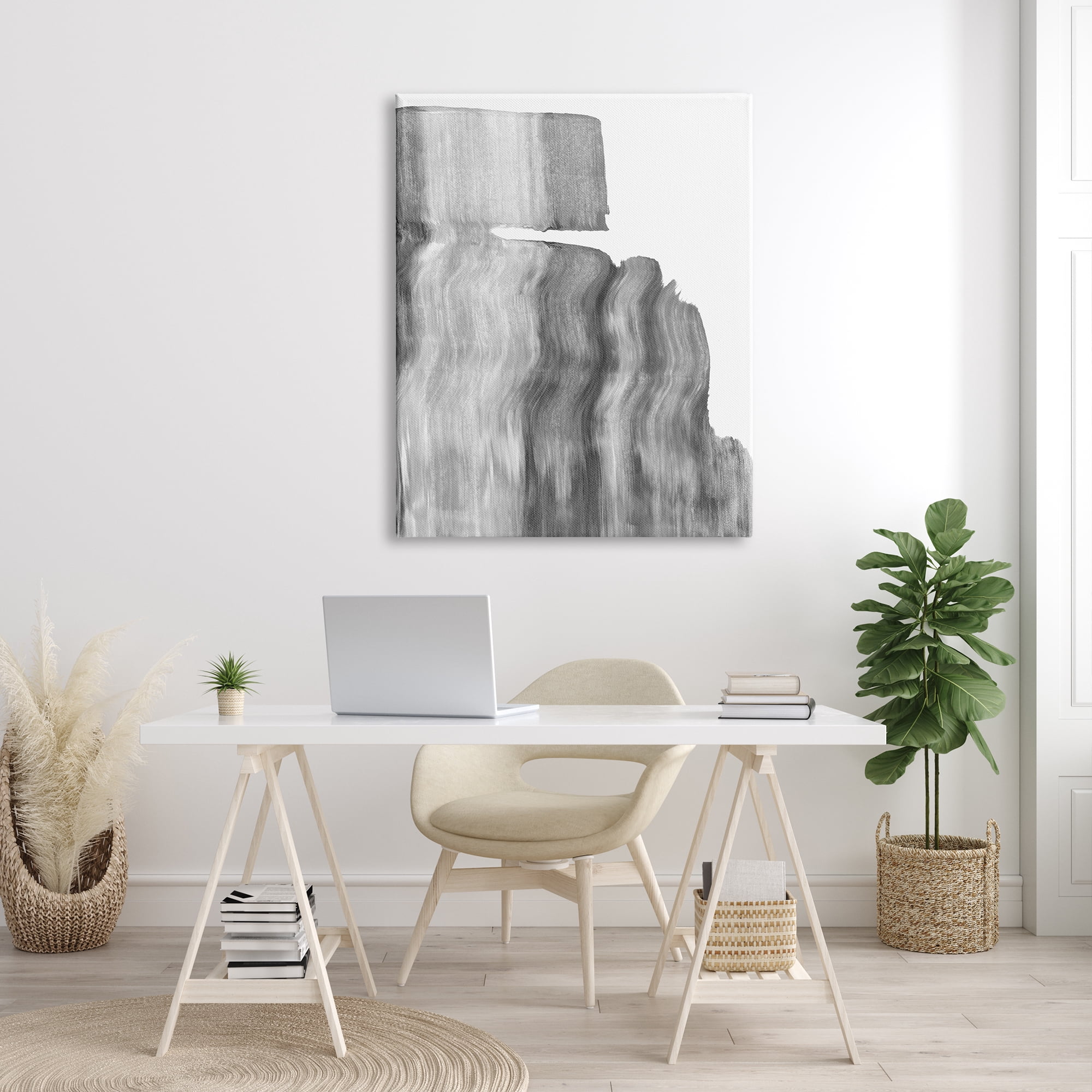 Stupell Industries Static Grey Abstraction Ombre Tone Over White, 36 x 48, Designed by Emma Caroline