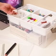 thumbnail image 3 of czcpp-Citylife 17QT Plastic Storage Box with Removable Tray Craft Organizers and Storage Clear Storage Container for Organizing Bead, Tool, Sewing, 3 of 4