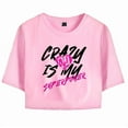 thumbnail image 3 of AJ Lee Merch Crazy Is My Superpower T-Shirt For Women&Girls Midriff Short Sleeve Summer Clothing Vest Tee, 3 of 5