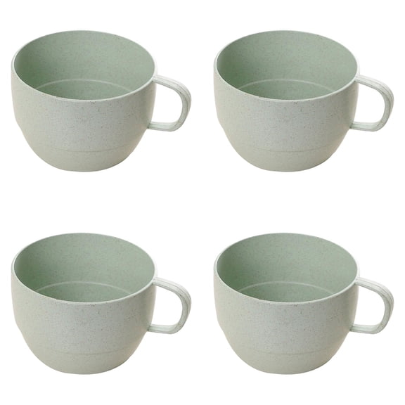 4PCS Cup Mug,Wheat Straw Mugs, Unbreakable Coffee Mug with Handles Reusable Mug for Water, Coffee, Milk, Juice, Tea