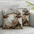 thumbnail image 3 of Patifu Throw Pillow Covers Watercolor Cute Farm Animal Sheep Wear Leopard Print Hat Design Cushion Case Farmhouse Decorative Square Pillowcase (Leopard Print) 18x18in, 3 of 5