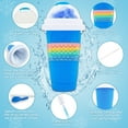 thumbnail image 2 of Slushy Maker Cup, Quick Frozen Magic Cup, DIY Homemade Smoothie Cup, Double Layer Squeeze Reusable Slushie Maker Cup, Cooling Maker Cup Freeze Mug Milkshake Smoothie Mug(Blue), 2 of 7