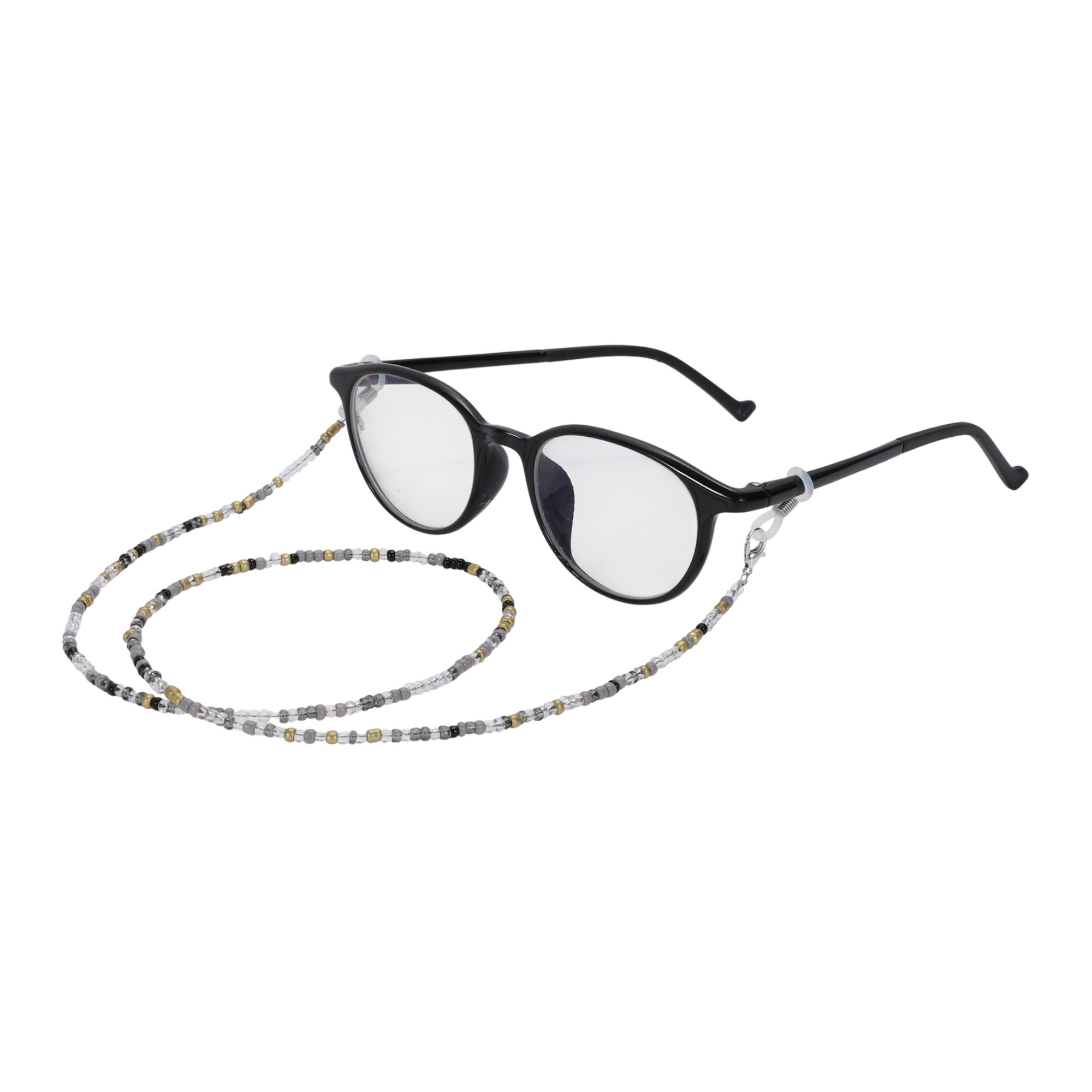 Unique Bargains Beaded Pattern Eyeglass Chain 1Pc Gray