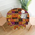 thumbnail image 6 of Round Tablecloth 60 Inch, Ethic African Tribal Print Tablecloth Plaid Patchwork Table Cloth Washable Wipeable Polyester Fabric Table Cover for Farmhouse Holiday Party Outdoor Picnic Kitchen Decor, 6 of 6