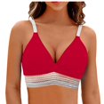 thumbnail image 4 of Traje de Baño de Color Sólido de las Mujeres, Impreso Conservador Plisado una Pieza con Cuello en V para la Playa Y la Piscina, Conjunto de Trajes de Baño de Verano Sexy, 4 of 6