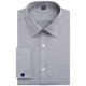 thumbnail image 1 of J.Ver Camisas de vestir para hombre, corte regular, puño francés, cuello ancho, manga larga, gemelos de metal - Color: Gris Tamaño: Cuello de 15.5" / Manga de 32"-33"", 1 of 1