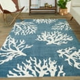 thumbnail image 5 of Balta Caistor Coastal Coral Reef Pattern Tropical Area Rug Blue/White Runner 2'7" x 7' 6' Runner, 8' Runner Runner, Indoor Teal Runner, Rectangle, 5 of 5