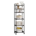 thumbnail image 7 of Black Shelving Unit, 42x 32 x 165 cm, 6 Tier Tall Narrow Shelving Unit with Wheels and Anti-Slip Feet, Adjustable Shelving (Black), 7 of 7