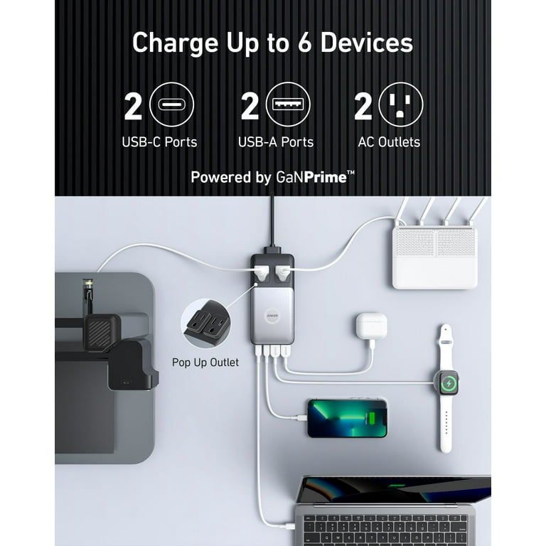 Anker 727 Charging Station (GaNPrime 100W) and Anker 765 USB-C to USB-C  Cable (140W Nylon)