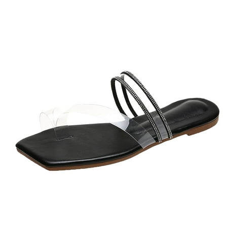 

Larisalt Platform Sandals Women Women s Elastic Strappy String Thong Ankle Strap Summer Gladiator Sandals Black