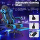 thumbnail image 3 of Silla de juego con reposapiés, silla de computadora ergonómica con reposacabezas y soporte lumbar, 3 of 5