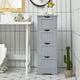 thumbnail image 5 of JWRWEFA bathroom floor standing storage cabinet with 4 drawers, waterproof and mildew resistant bathroom storage cabinet, modern minimalist style, gray color, 5 of 12