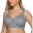 thumbnail image 2 of TRAHOO-Women's Full Coverage Minimizer Bra Non-Padded Floral Lace Wirefree Soft Cup Plus Size, 2 of 4