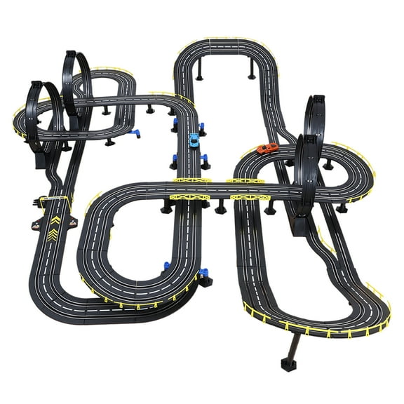 Queroig Electric Slot Car Race Track Set for Kids, Electric Remote Control Track Car High Speed Showdown,Gifts Toys for Boys Girls Ages 8-10