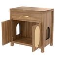 thumbnail image 5 of YIYADO Cat litter Box Enclosure with Anti-scratch Door, 31.5-Inch Cat Litter Box Enclosure Furniture Hidden Cat Litter Box, Modern Indoor Cat House, TV Cabinet, Living Room Side Coffee Table, Brown, 5 of 6