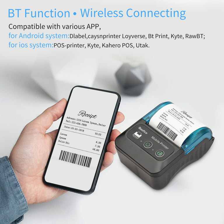 58mm Mini Label Printer Smart Pocket Photo Printer For Phone Bluetooth  Adhesive Stickers Print Thermal Color Paper Rolls
