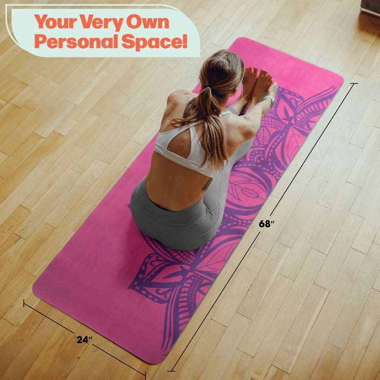 RAD Sportz Sweat Absorbent Grippy Suede Hot Yoga Mat with Strap