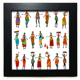 thumbnail image 1 of Mujeres negras totems vestidos africanos Mesa de pared con marco cuadrado negro, 1 of 4