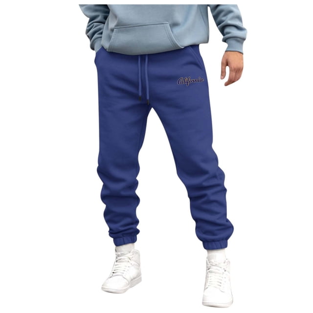 Zszcpp Work Pants Men Long Pocket Going Out Faddish Running Letter Sports Print Soft Trousers Casual Trouser