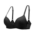 thumbnail image 4 of HAPIMO Women's 2Pc Thin Everyday Bra Lace Lifting Bra Comfy Underwear Push Up Wireless Brassiere Clearance Solid Color Trendy Lady Lingerie Black M, 4 of 7