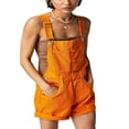 thumbnail image 1 of Women‘s Adjustable Strap Denim Jumpsuit with Pockets, 1 of 3