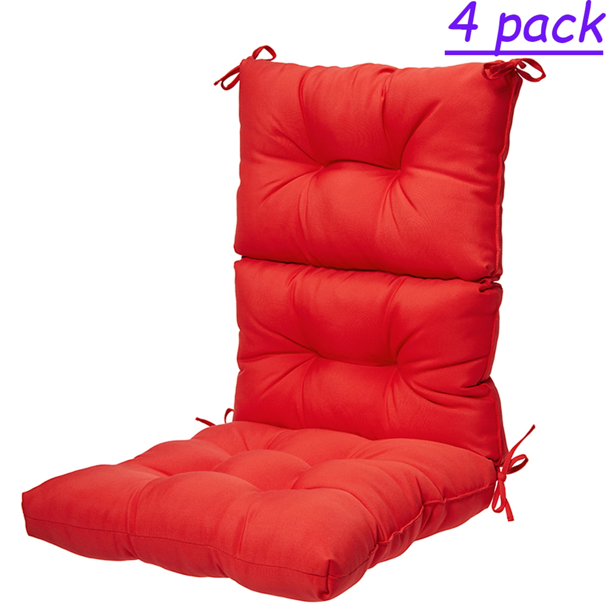 4 Pack Outdoor/Indoor High Back Chair Cushions Deep Seat Patio Seat and