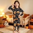 thumbnail image 3 of Kcolen Halloween Gifts Halloween Pajamas Outfit 2 Piece,Cute Halloween Print Long Sleeve Top & Long Pants Fall Winter Sleepwear Set, 3 of 5