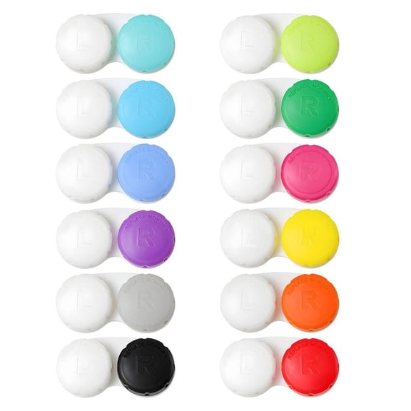 12 Packs Colored Contact Lenses Case L R Contact Lens Case For Eyes Contacts Travel Kit Holder Lens Container