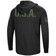 thumbnail image 4 of Men's Colosseum Black Texas Longhorns OHT Military Appreciation Hoodie Long Sleeve T-Shirt, 4 of 4