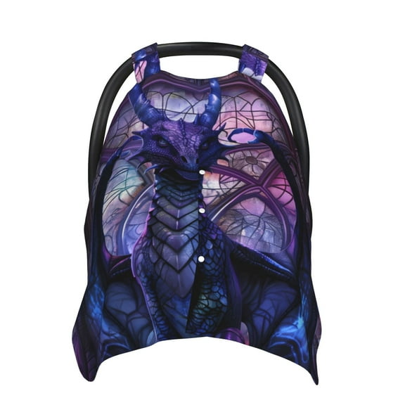 Car Seat Cover Baby - Fantasy Dragon In Cathedral Breathable Infant Car Seat Cover for Baby Carseat, Lightweight Comfort Baby Essentials Must Haves Newborn Stuff for Girl Boy