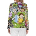 thumbnail image 2 of Rick And Morty Women’s Pajama Top 3D Digital Print Sleepwear Trendy Crewneck Pullovers Long Sleeve Shirts 2XL, 2 of 8