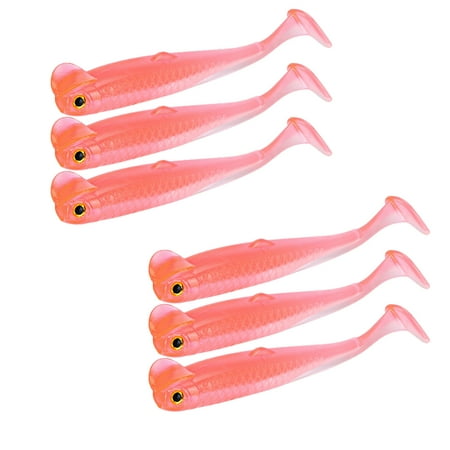 lixuesong 6Pcs Artificial Baits Fishing Lures Paddle Tail Swimbait T Tail Lure Swim Baits