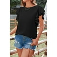 thumbnail image 6 of Youyipin Womens Tops Ruffle Short Sleeve Cute Crew Neck Bacis T Shirts Casual Blouses Summer Tops For Women, 6 of 8