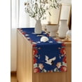 thumbnail image 5 of Table Runner 108 Inches Long for Kitchen Dining, Blue Crane Dresser Scarf Farmhouse, Dining Table Decorations for Wedding/Parties, Vintage Red Teal Spring Floral Botanical 13 x 108 In, 5 of 8